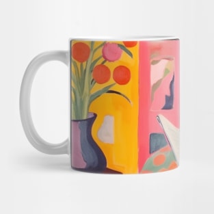 Lazy Reading Woman Pink Portrait Mug